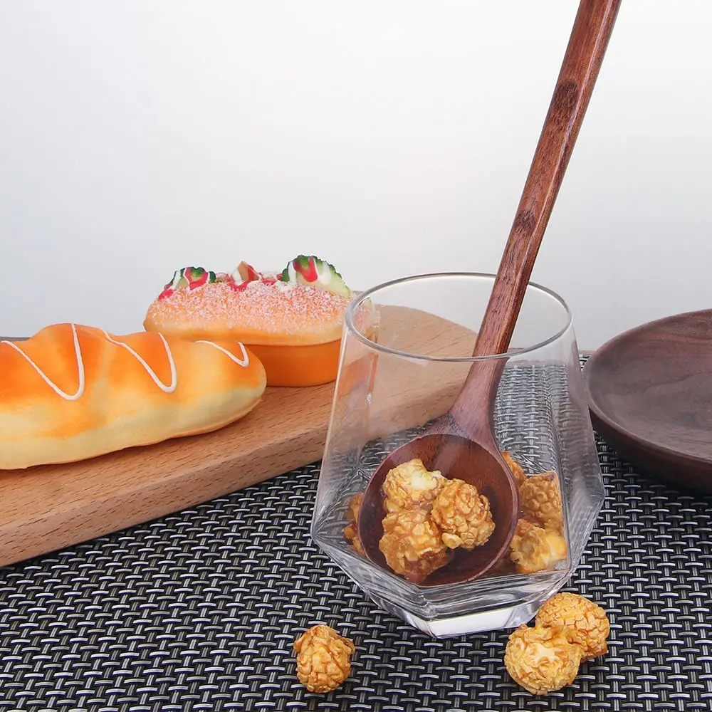 Mixing 10.9 Inches Round Wooden Natural Wood Tableware Cooking Supplies Kitchen Utensil Soup Spoon Spoons