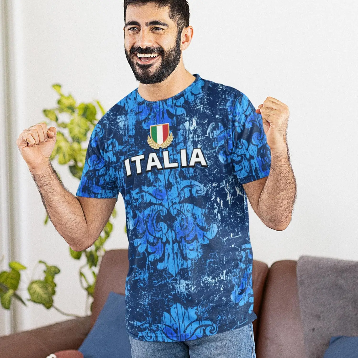 Camiseta de Rugby Retro de Italia para hombre, camiseta con estampado inspirado en 3D, bandera italiana, camiseta con número de nombre personalizado