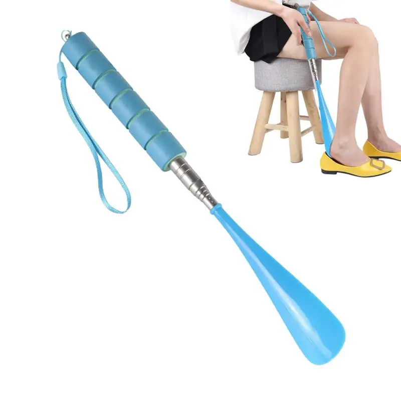 Long Shoe Horn Flexible Retractable Metal Handle Shoehorn Metal Durable And Lightweight Shoes Horn Accessories