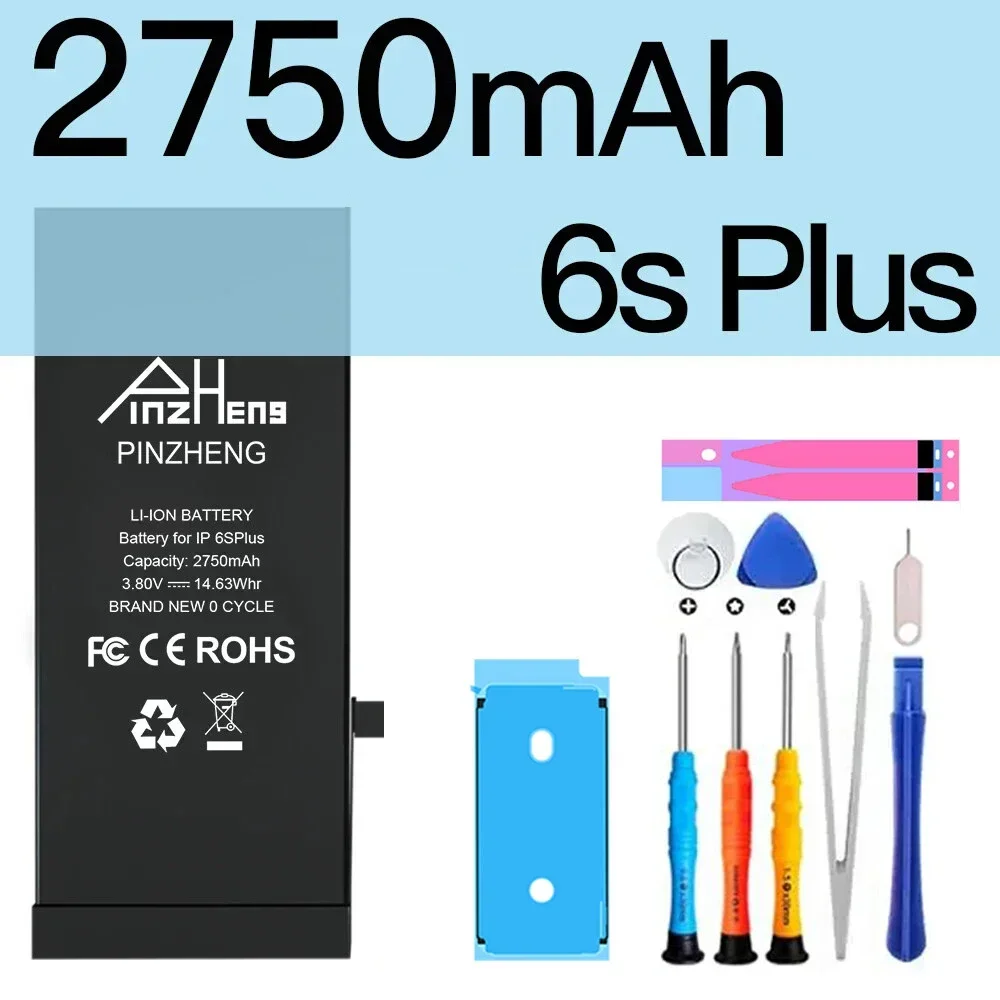 PINZHENG Echter Akku mit hoher Kapazität für iPhone 8 Plus SE 5S 6 6S 7 X Xr Xs Max Telefon-Ersatzbatterien Garantie ein Jahr 8