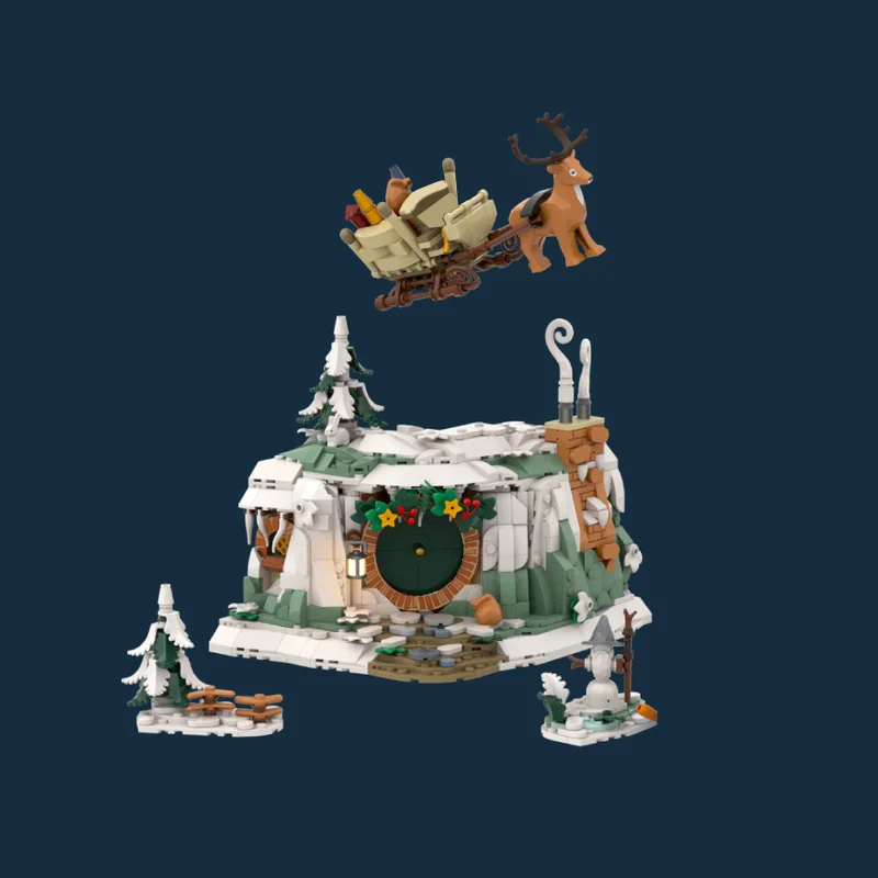 1478 قطعة MOC تخصيص هوبيتون عيد الميلاد تقويم القدوم نموذج بنة الطوب الإبداعية الجمعية لتقوم بها بنفسك لعبة هدايا عيد الميلاد