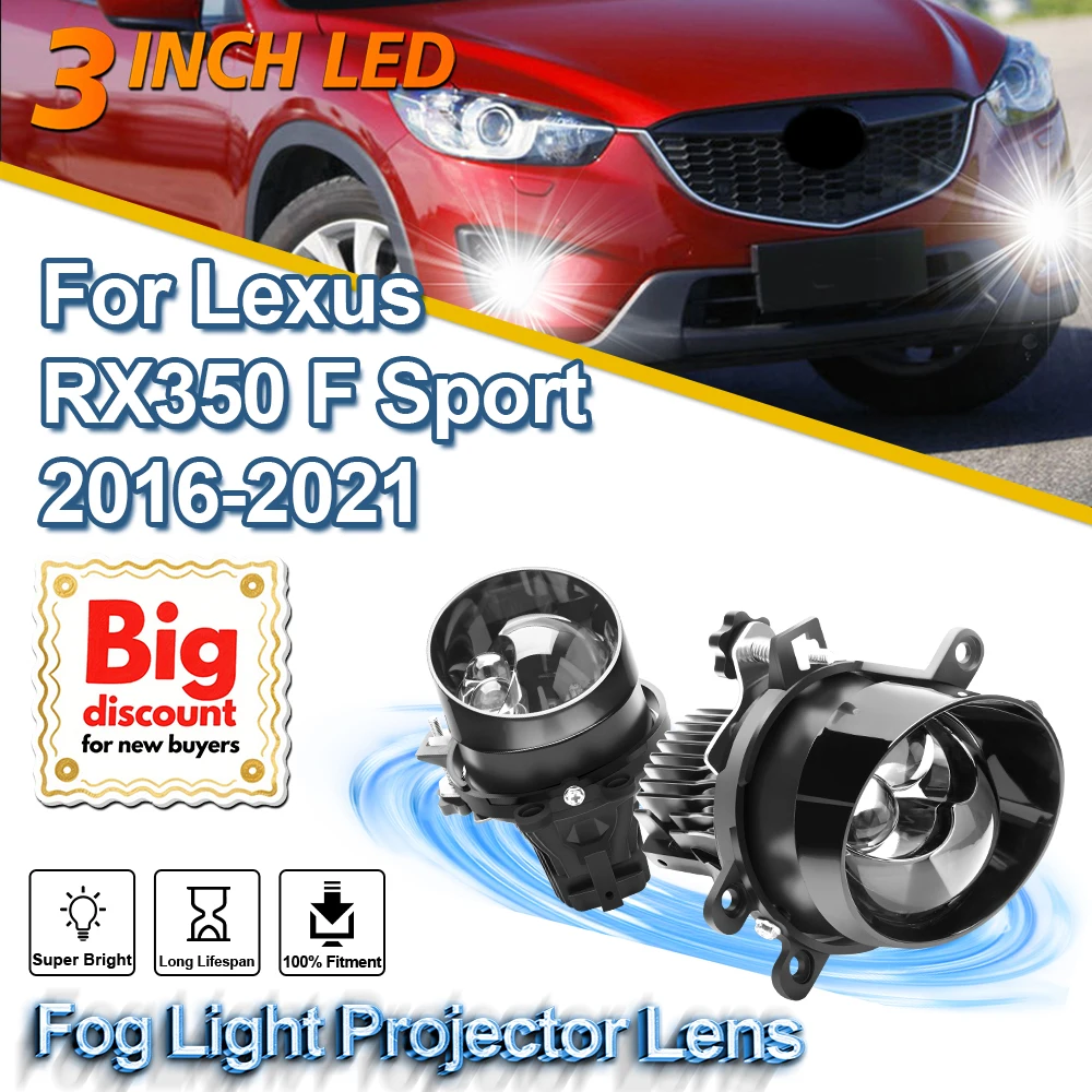 

ROADSUN 3.0 Inch Auto Fog Light Projector Lens Assembly LED Fog Lamp Bulb Car Accessories For Lexus RX350 F Sport 2016 2017-2021