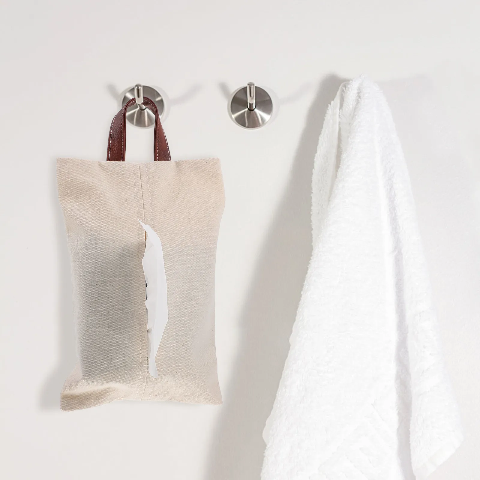 

1Pcs Car Tissue Box Cotton Linen Hanging Paper Towel Holder Car Mounted Tissue Bag Practical Vehicle Organizer