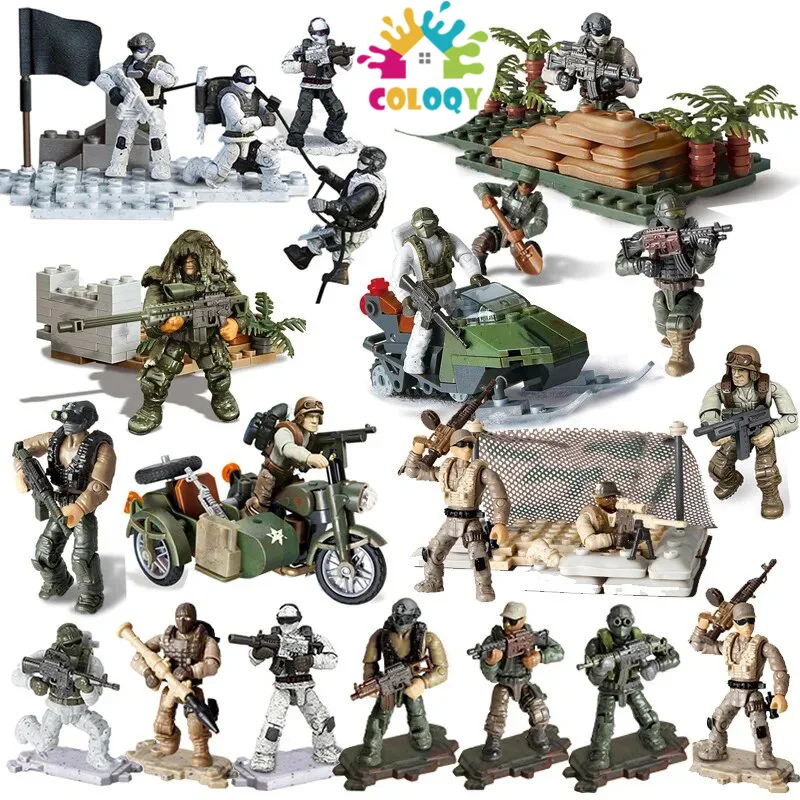 Building block childrens toys military new characters weapons accessory combinations movable posture changes toy wholesale store