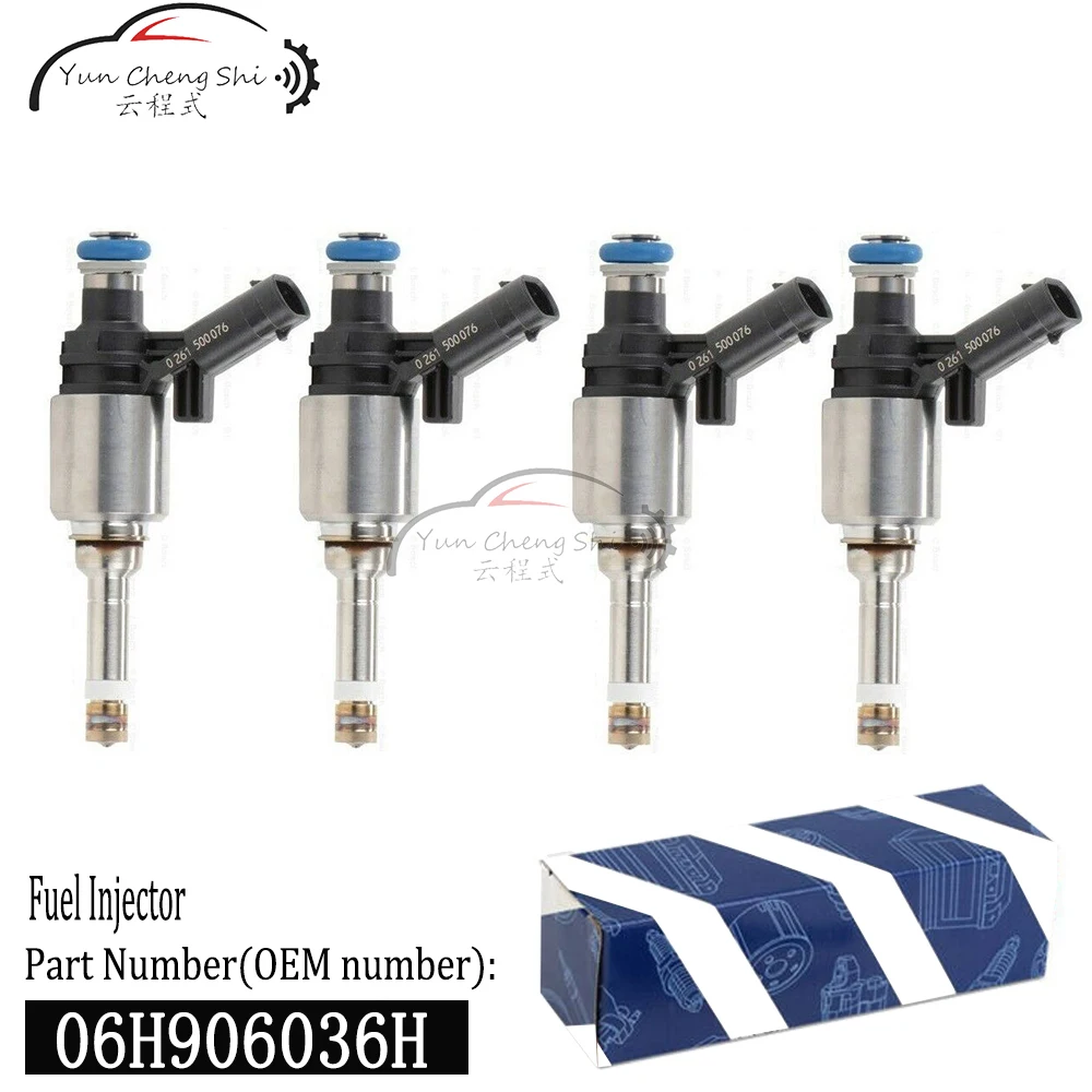 4x Fuel Injector 06H906036G 06H906036H 06H906036E 0261500162 For Volkswagen BEETLE CC EOS PASSAT PASSAT CC TIGUAN JETTA2.0T L4