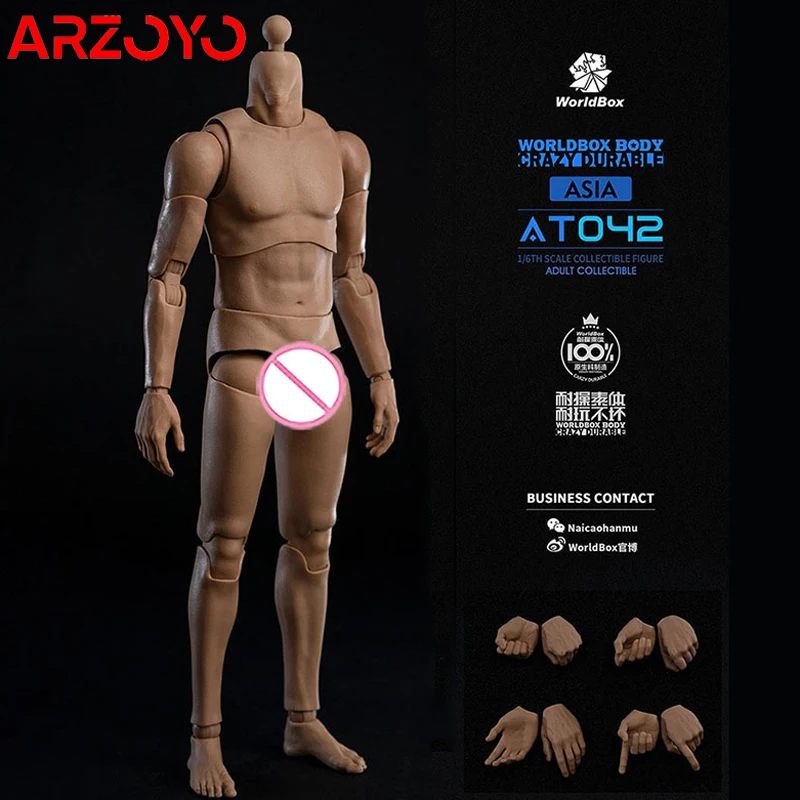 IN STOCK Worldbox AT042 1/6 Asian Male Flexible Joint Body Durable Soldier Narrow Shoulder Action Figure Body Doll Model