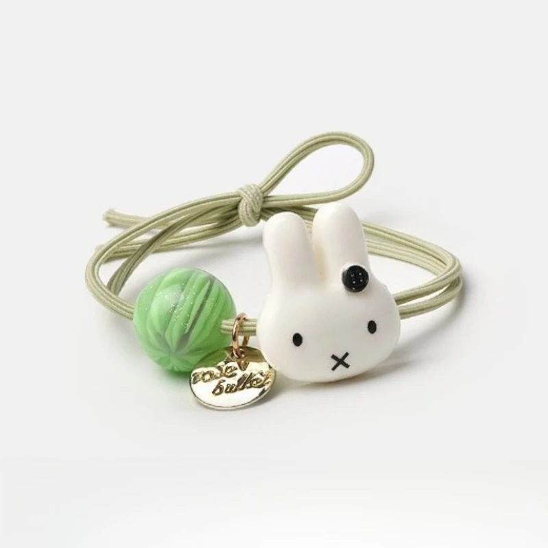 New Miffy Personality Anime Surrounding Cute All-match Hair Ring Creative Cartoon Two-dimensional Beaded Rubber Tendon Head Rope view 6