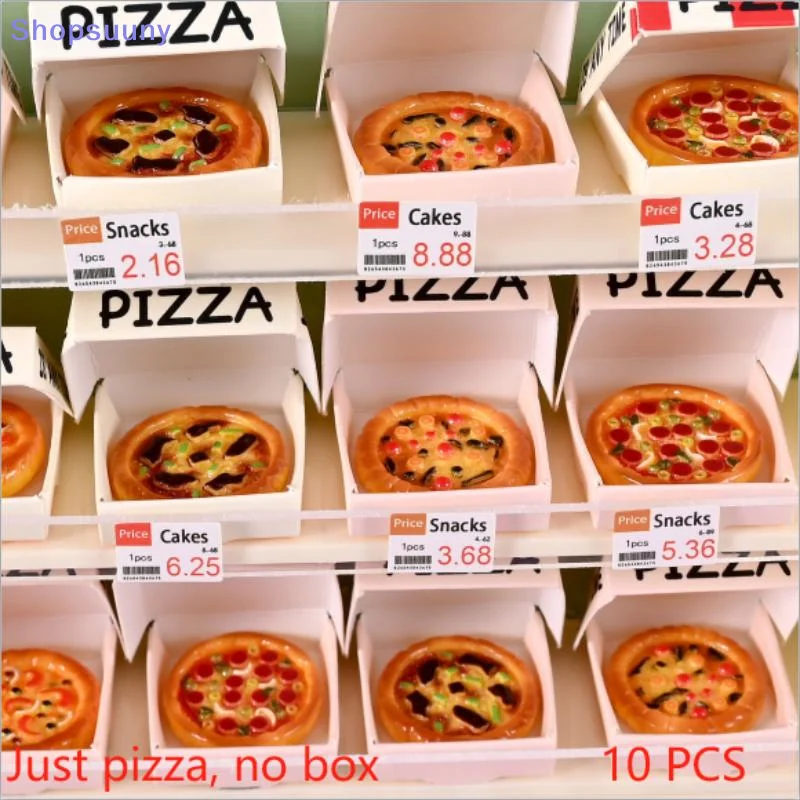 [SU]10 PCS Cute Dollhouse Miniature Simulated Kitchen Food Toy Pizza Model Home Decor Toy Micro Landscape Ornaments Gifts[SU]