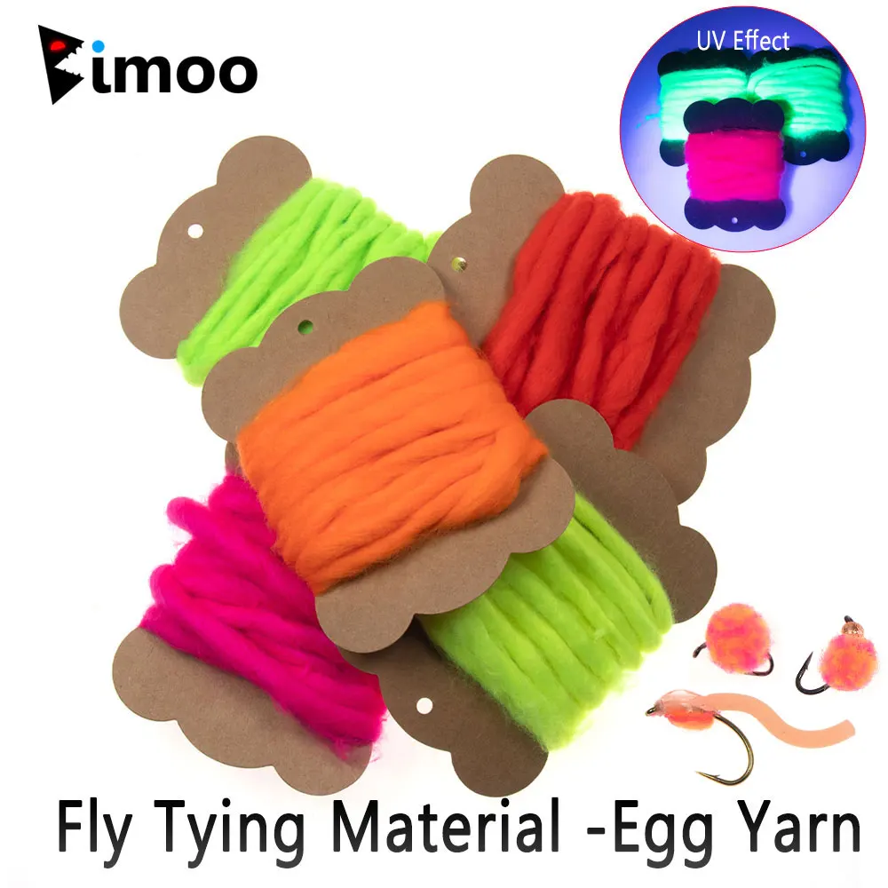 Bimoo 2/5 Paquetes de Hilo Sintético para Atado de Moscas, Hilo de Huevas de Pescado para Señuelos de Minnow, Moscas Secas de Huevas de Samlon, Señuelos de Pesca de Trucha