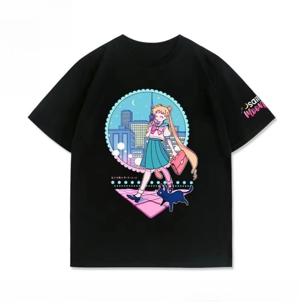 

Pretty Soldier Sailor Moon Yuki Yuki Gender-neutral Cotton T-Shirt for Summer 2026 - New Anime Print Casual Short-Sleeved Top
