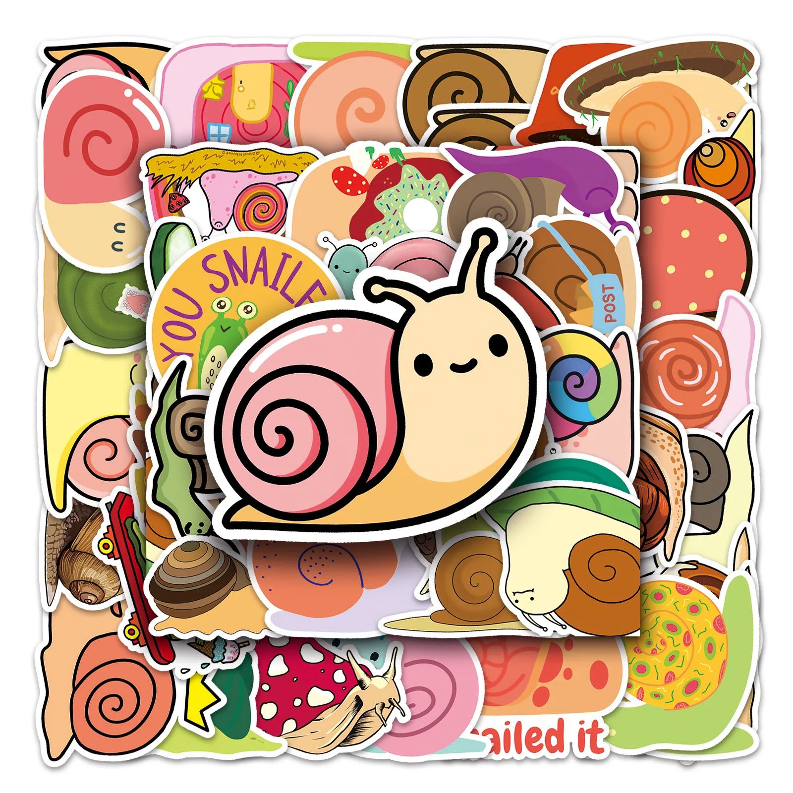 10/30/50PCS Funny Snail Stickers Cartoon Graffiti Kids Gift Decals Waterproof DIY Laptop Fridge Scrapbook Bike Car Sticker Toy