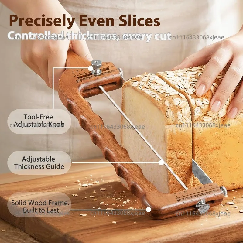 New Wooden Bread Bow Knife Wooden Slicing Knife Household Bread Bow Wood Sawtooth Knife