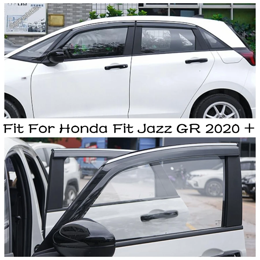 

Lapetus Car Rain Shield Deflectors Awning Trim Window Visor Cover 4PCS Exterior Accessories For Honda Fit Jazz GR 2020 2021 2022