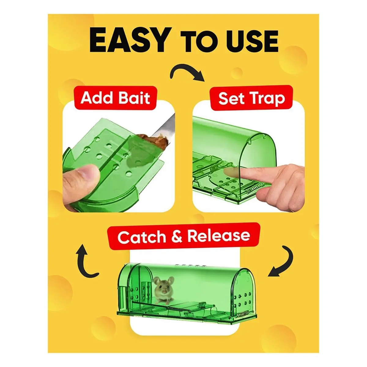 Oct Sale 4pcs High-Quality Plastic Rat Cages, Rat Traps, and Rat Extermination Devices A