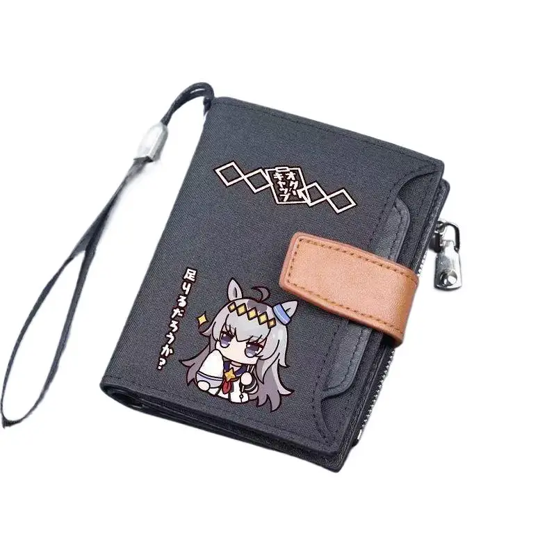 Game Umamusume: Oguri Cap Wallet Coin Id Card Pack Anti Demagnetization Student Portable Wallets Cartoon Festival Anime Wallet