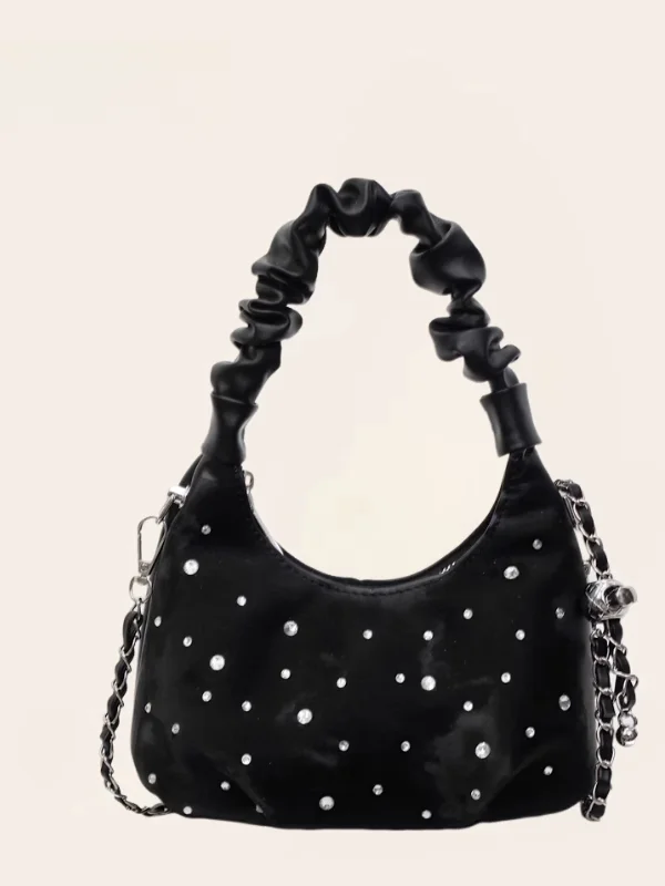 

Fashionable Chain Crossbody Bag Versatile Dumpling Handbag Cloud Shape Soft PU Leather Commute Casual British Style Handbag