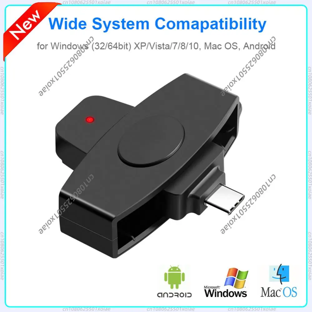 

Type-C Smart Card Reader Portable CAC Smart Card Reader Bank Tax Declaration Accessories Support for Windows for Mac/Android OS