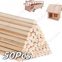 50Pcs Round Wooden Sticks Crafts and Model Making Furniture Materials DIY Durable Dowel Building Model Woodworking Tool Woodwork