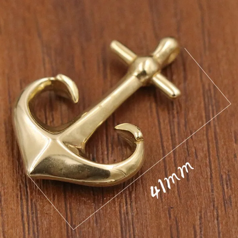 Solid Brass Anchor Buckle Pendant For Key Chain Rings Wallet Bag Belt Paracord Bracelet Necklace Leather Craft Belt Accessories