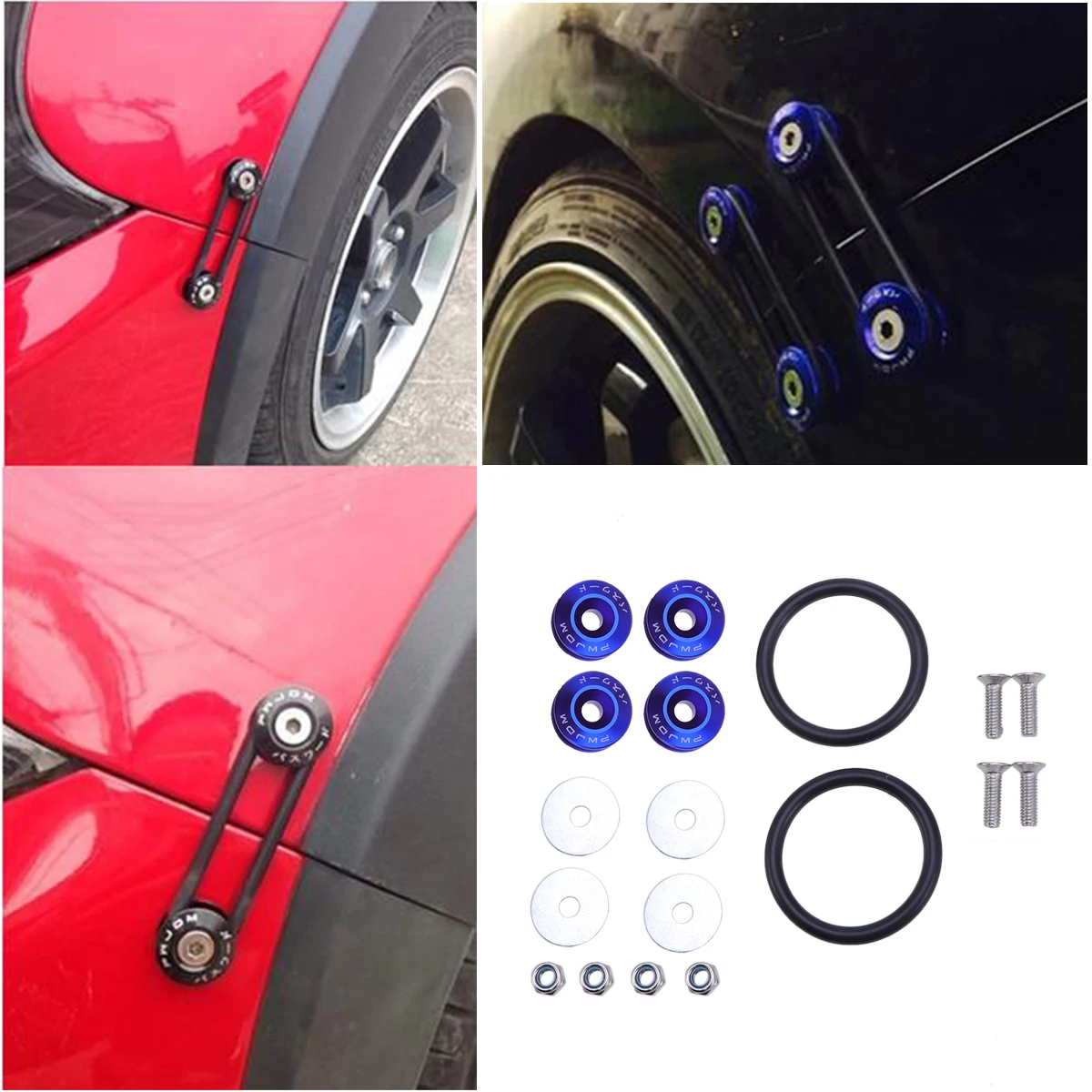 

Quick Release Fasteners for Car Front Rear Bumper Trunk Hatch Lids Solid Aluminum Fixed Button Kit Vehicle Accessories