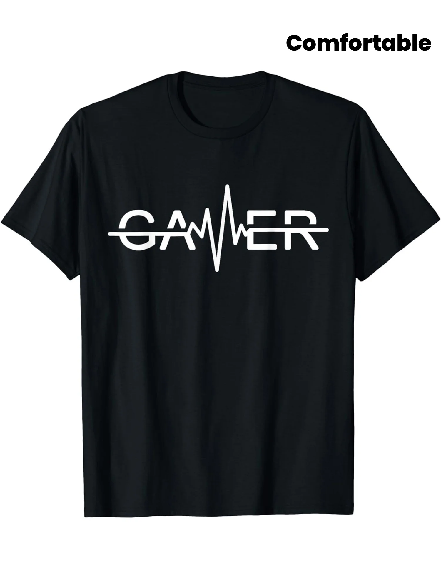 

Comfortable Short Sleeve Crew Neck Gamer Print Men's Fashionable Summer Sports T-shirt