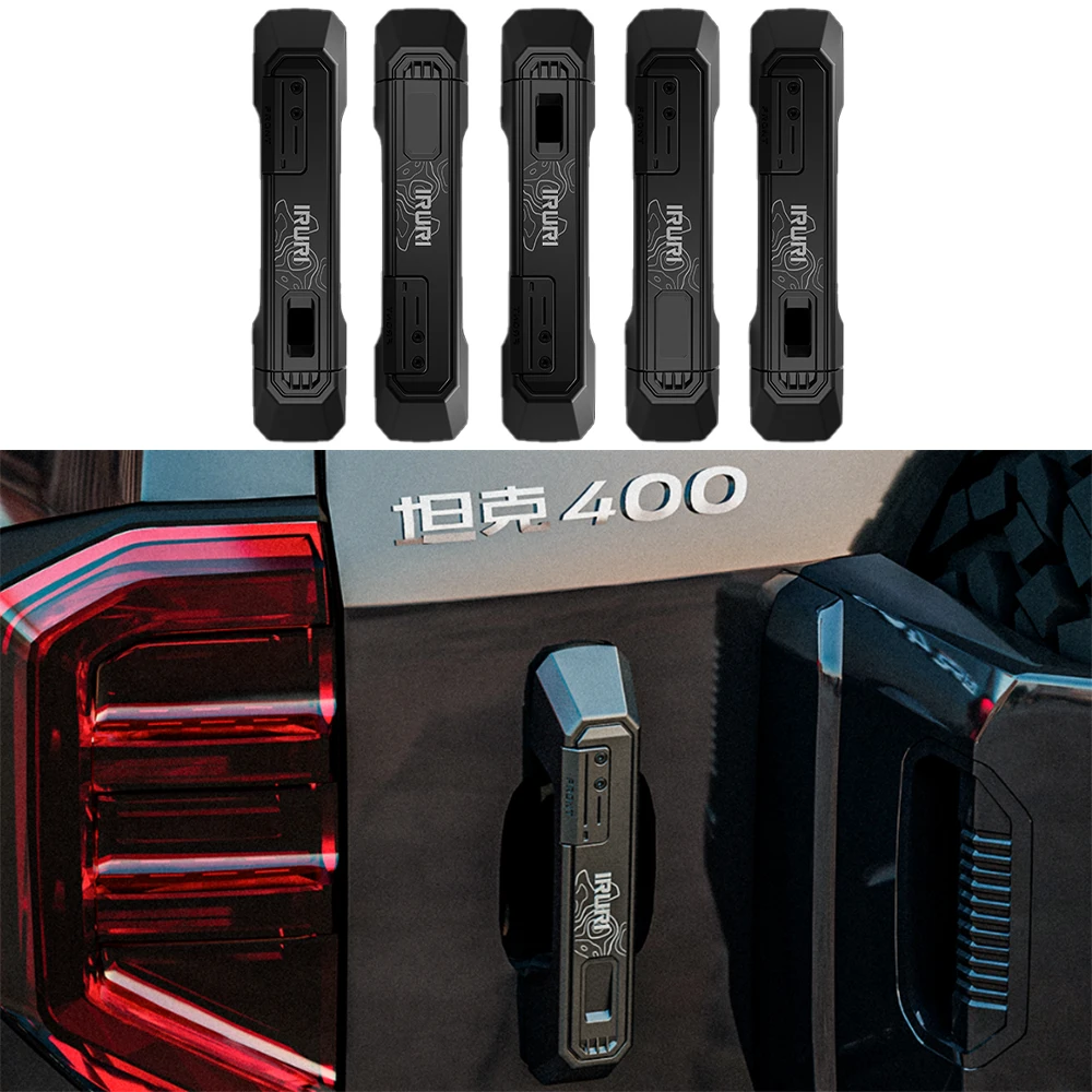 SXMA TK1046 Exterior Door Handle Shell Direct Sticker 5PCS Side Door Handle Cover Guard Decoration forGreat Wall Tank400/2023-26