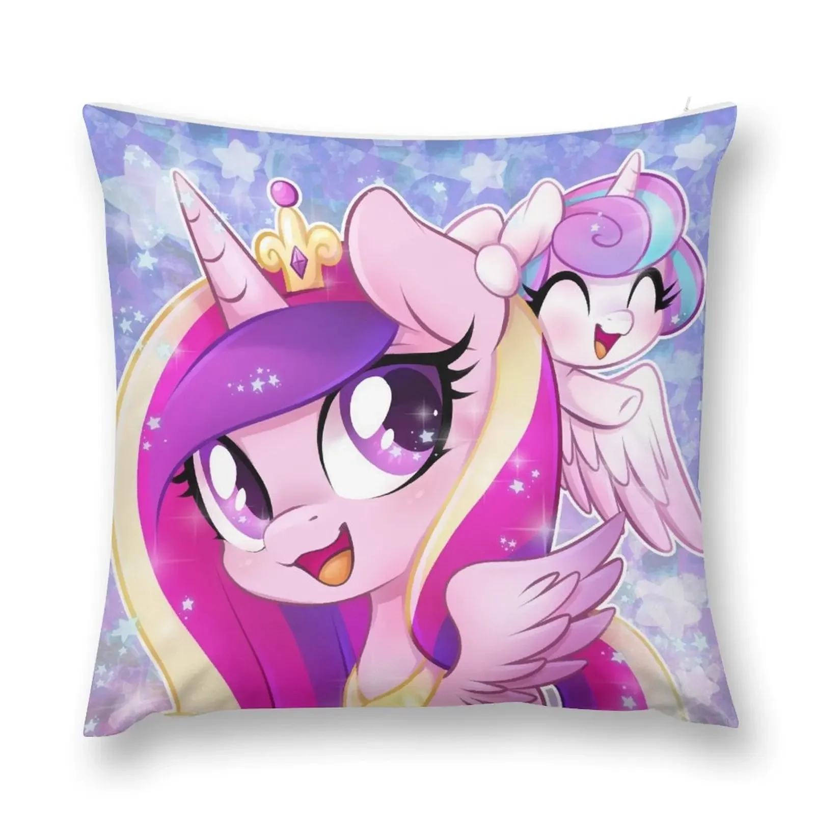 Little Princess Cadance and Flurry Heart ~ sparkly stars version Throw Pillow christmas decorations 2025 pillow