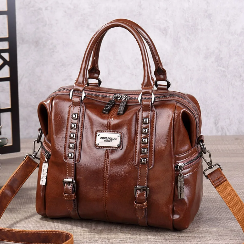 2026 Fashionable Vintage Crossbody Bags Solid Leather Multi-pocket Shoulder Bags Large Capacity Backpacks For Travel Commuting