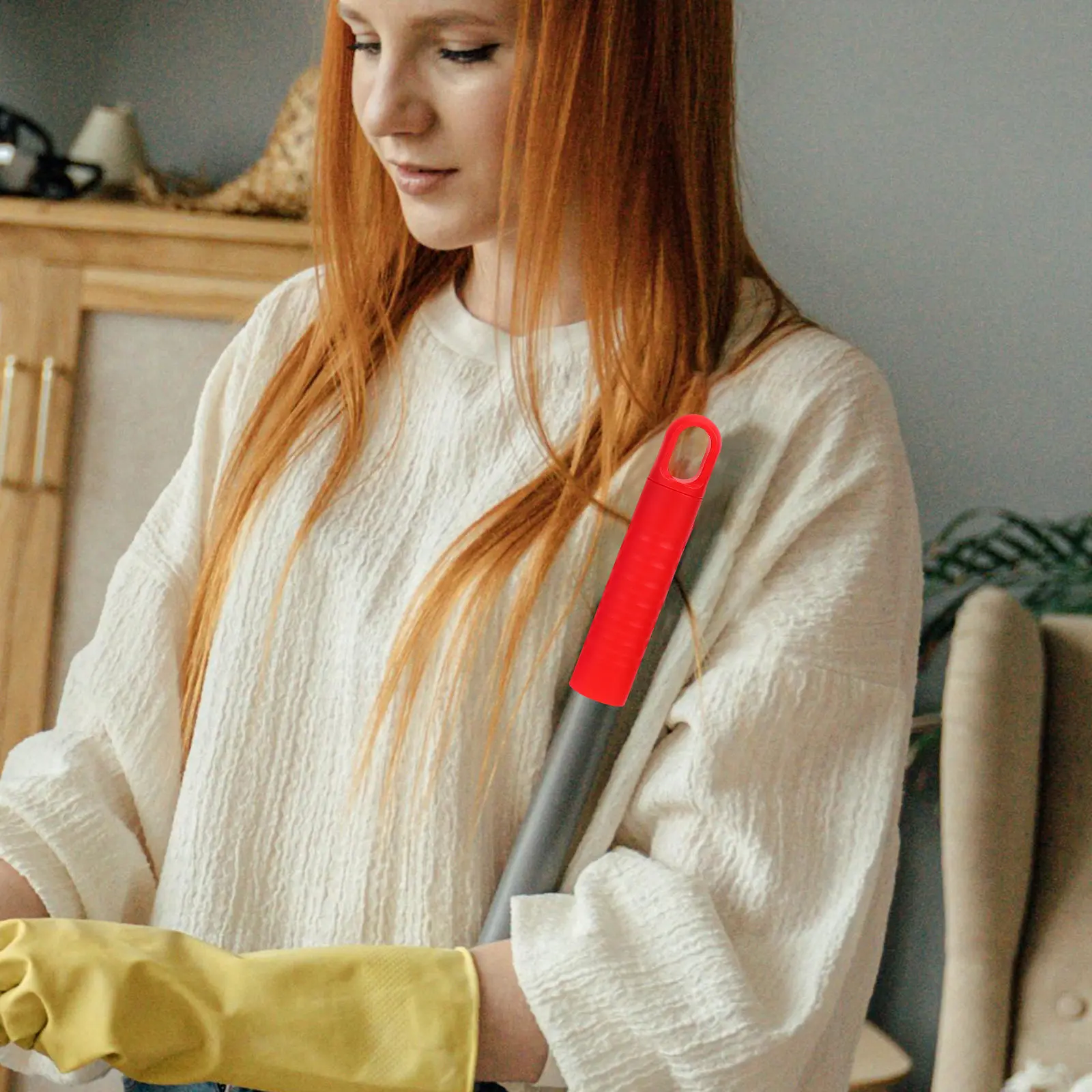 

5pcs Mop End Caps Replacement Plastic Broom Handle Sleeves Dustpan Grip Caps 25Mm Mop Rod Handle Grips For Clothesline Stick