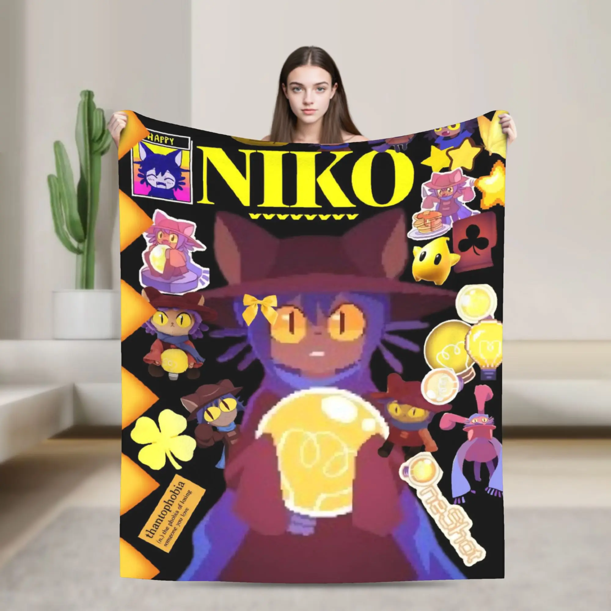 Super Soft OneShots Niko Throw Blanket Premium Flannel Fleece Lightweight  Bed Blanket Cozy Plush Blankets All Season Use