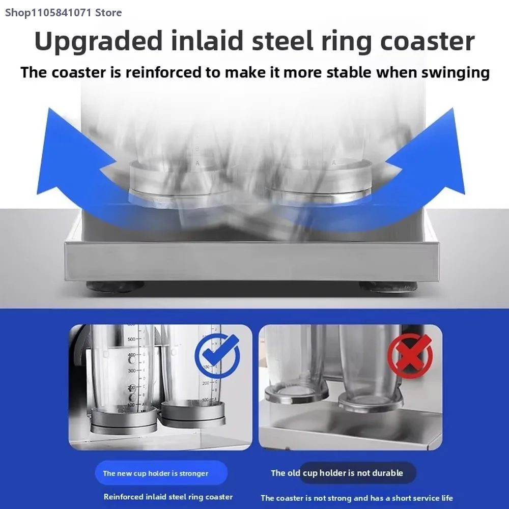 Commercial Double Head Milk Tea Shaker Machine Stainless Steel Automatic Bubble Tea Cup Shaking Equipment for Boba Shop - view 5