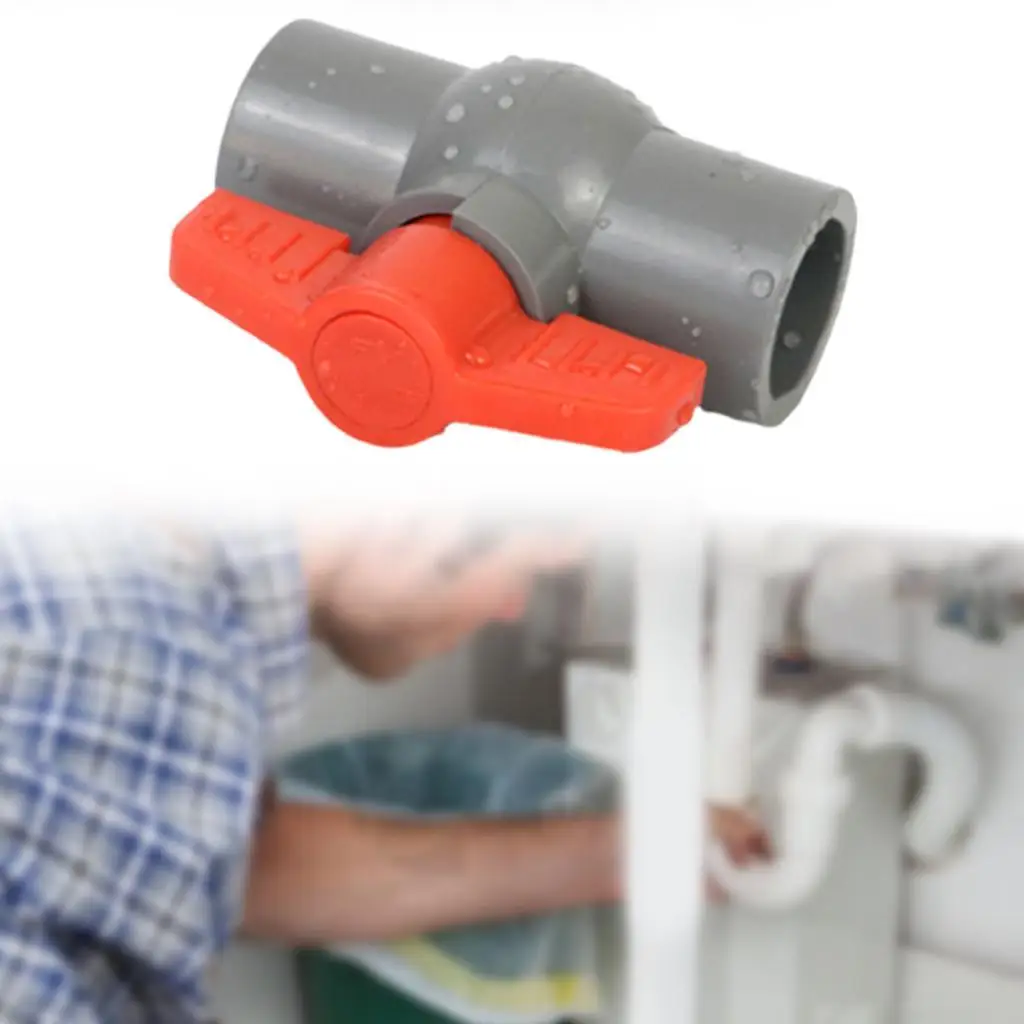 PVC Ball Valve Water Flow Control Irrigation Fitting T Handle Shut Off Valve for Garden Pool Maintenance and Water Tank Supply