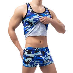 Sets Men's Casual Tank Tops High Quality Camouflage Bodybuilding Fitness Singlet Man's Gym Clothing Sleeveless Slim Fit Vest