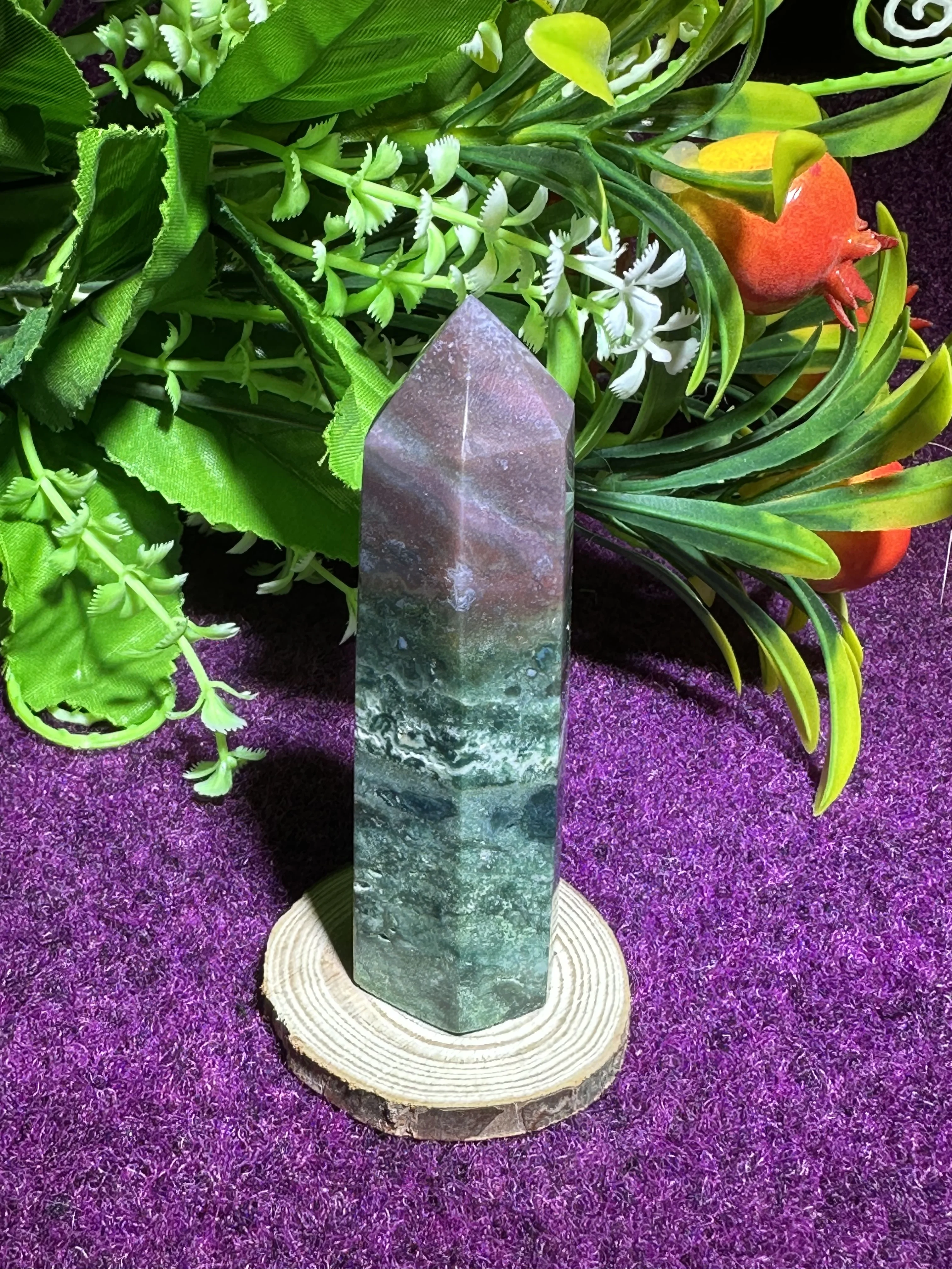 

Natural High-Quality MarineJasper Wand Folk Craft Crystal Hexagonal Prism Obelisk Home Decoration Ornaments