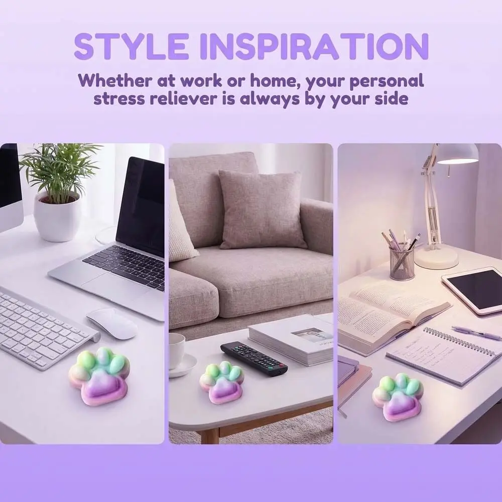 

Интересная игрушка-антистресс в виде кошачьей лапки с радужным градиентом, медленно восстанавливающая форму, для детей, 3D TPR, для сжимания и разминания