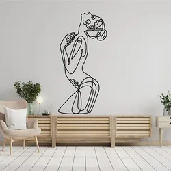 Modern Abstract Art Sketch One Line Woman Wall Decal Beauty Salon Spa Salon Home Bedroom Home Decor Vinyl Wall Decal Unique Gift