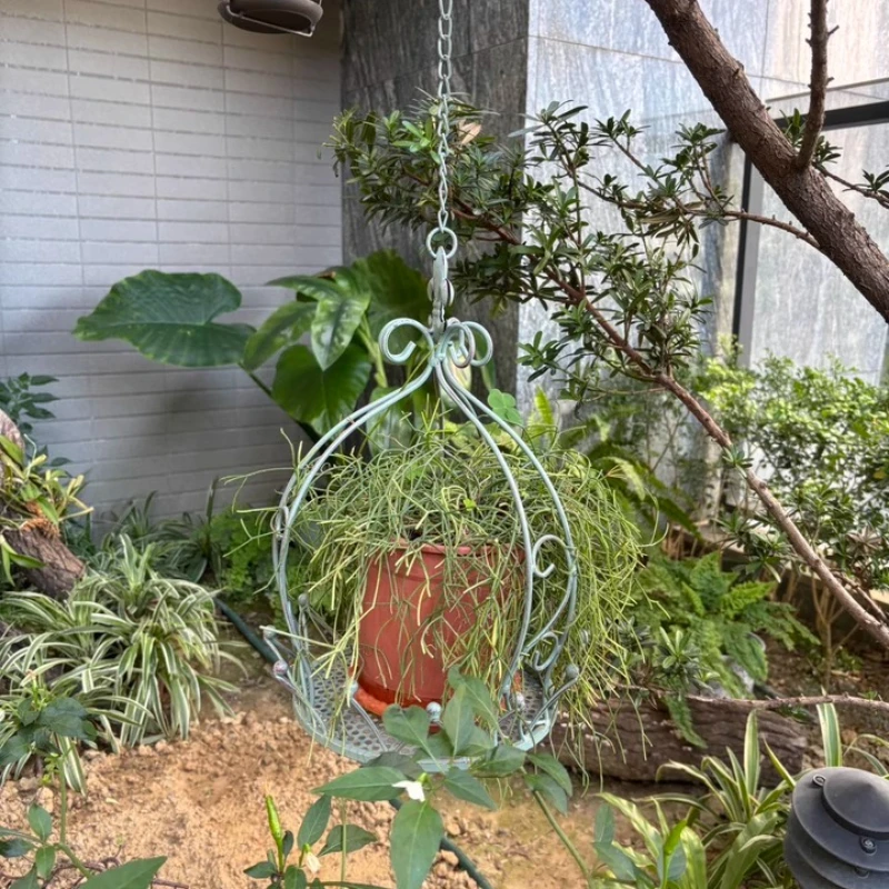 Crown Modeling Hanging Basket  American Country Hanging Flowerpot Balcony Iron Art Plant Pot Versatile Scenes Garden Pots