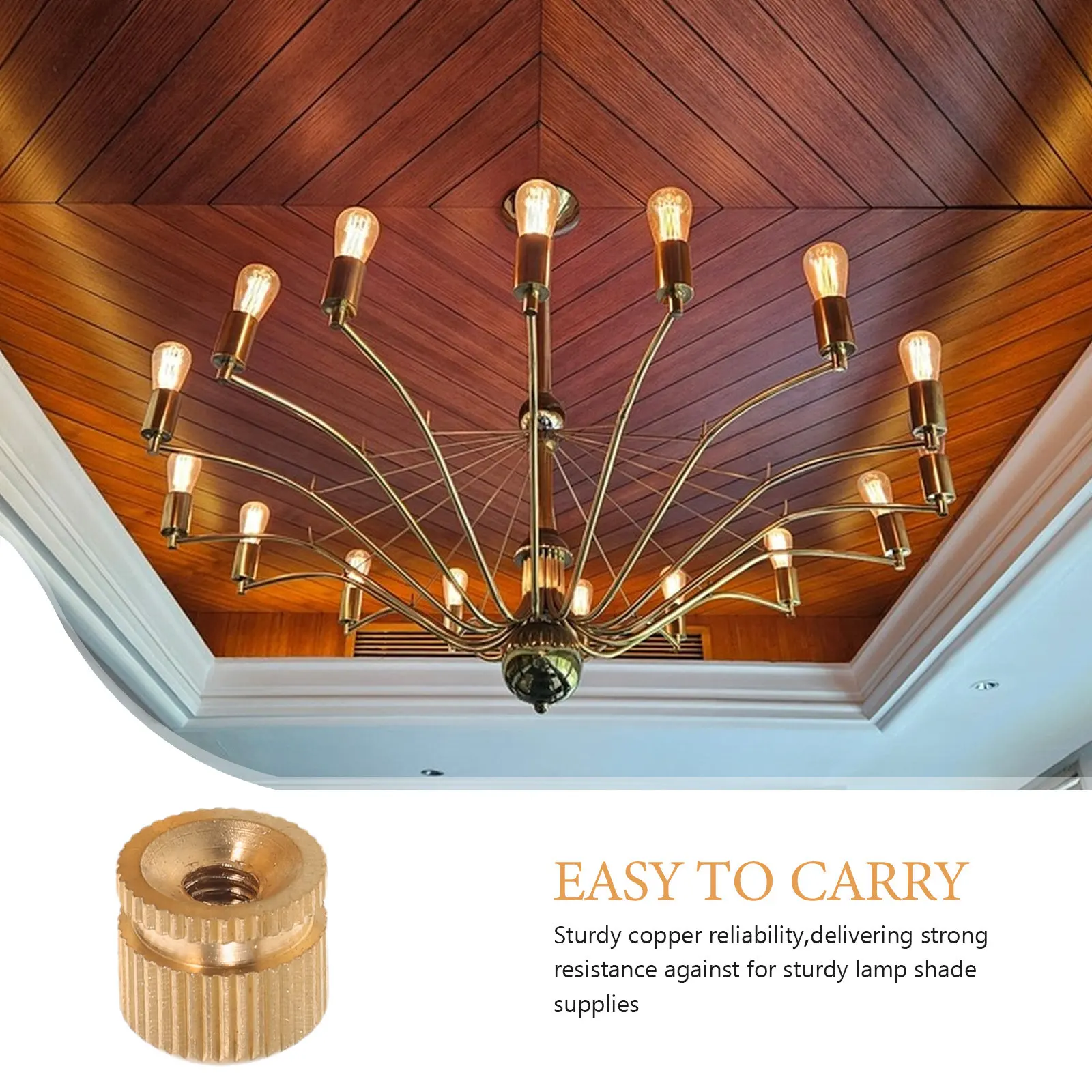 15Pcs Lamp Finials Nuts Pure Copper M4 Threaded Caps for Ceiling Lights Chandeliers Lampshade Light Fixture Screw Caps