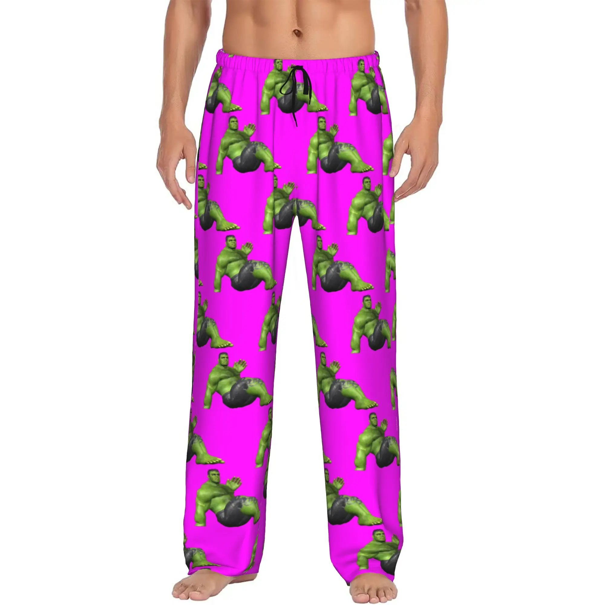 

Custom Men's H-Hulk Comic Art Pajama Pants Print Sleep Sleepwear Bottoms with Pockets
