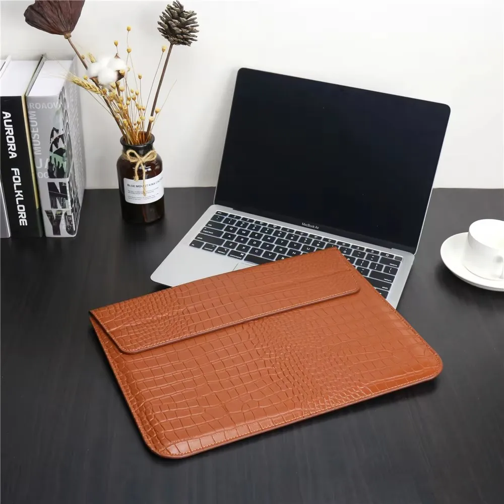 

2021 MacBook Bag for Pro 16 New PU leather case For MacBook Pro 14 2021 Case Crocodile Pattern leather For Macbook 16 inch