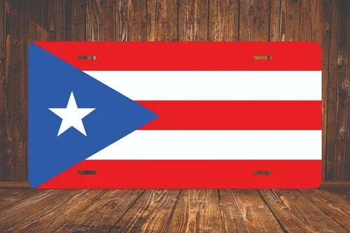 Puerto Rico License Plate Flag 6x12 Auto Car Truck Puerto Rican Vehicle Tag Aluminum