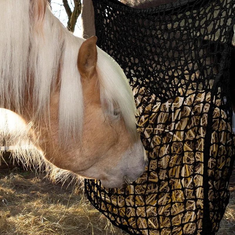 Rede de feno de alimentação lenta, alimentador de feno, saco de feno para cavalo, rede de feno para cavalo, cabra, suprimentos de alimentação de cavalo, 2 peças