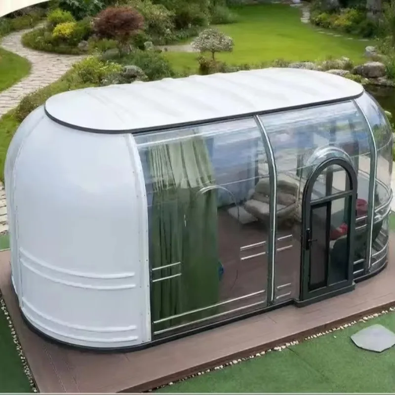 Chambre bulle haut de gamme moderne en acier, design ciel étoilé, pour hôtel, avec design romantique