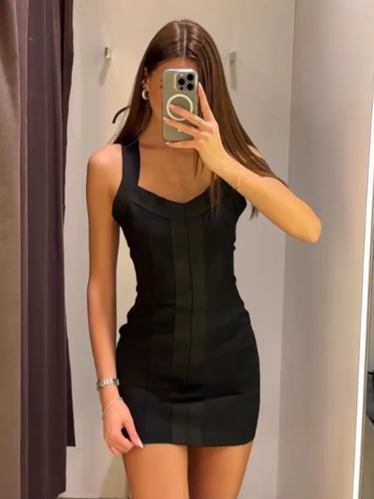 HH المرأة موضة جديدة متعددة الاستخدامات غير المتكافئة الدانتيل الساتان فستان بلا أكمام أنثى أنيقة عارية الذراعين سستة فستان بكتافة Mujer