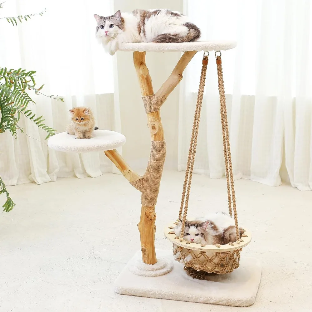 Imagem -02 - Móveis Luxuosos para Gatos do Meio do Século Unique Swing Scratching Post Acessórios para Gatos Grandes Raspador para Gatos 50 Tall