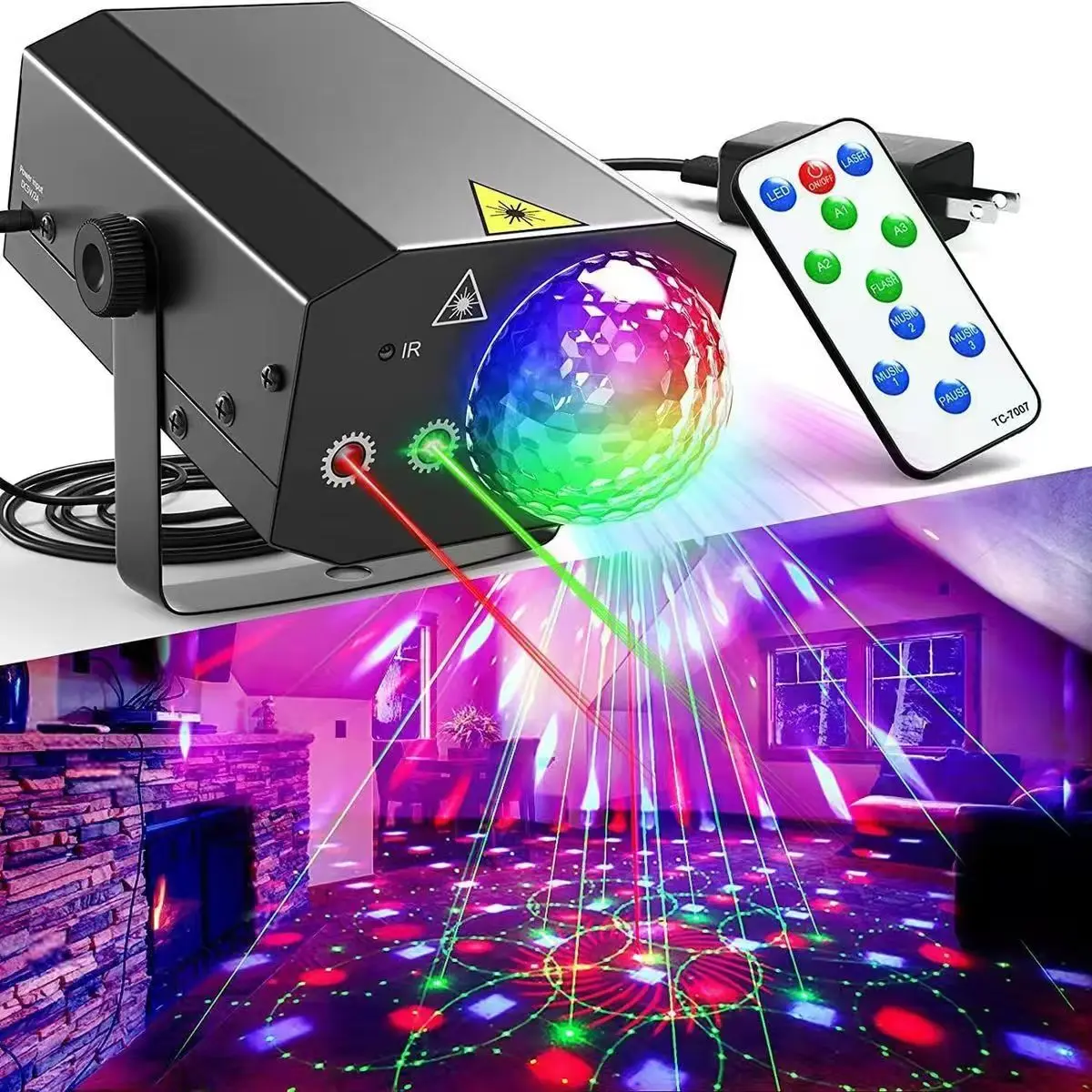 Beatific Rotating RGB LED Disco Ball Party Lights with Music Sync for Karaoke DJ Show Nightclub Bar Home Party Stage Lighting