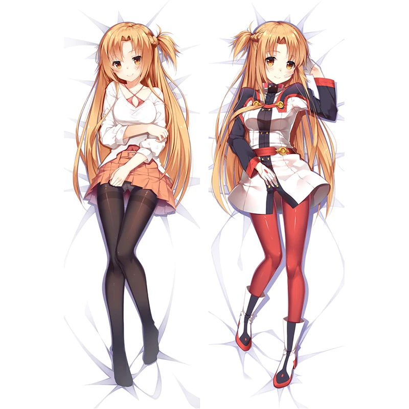 

Dakimakura Anime Pillow Cover Yuuki Asuna Double Sided Print 2Way Cushion Bedding Festival Gifts Gifts