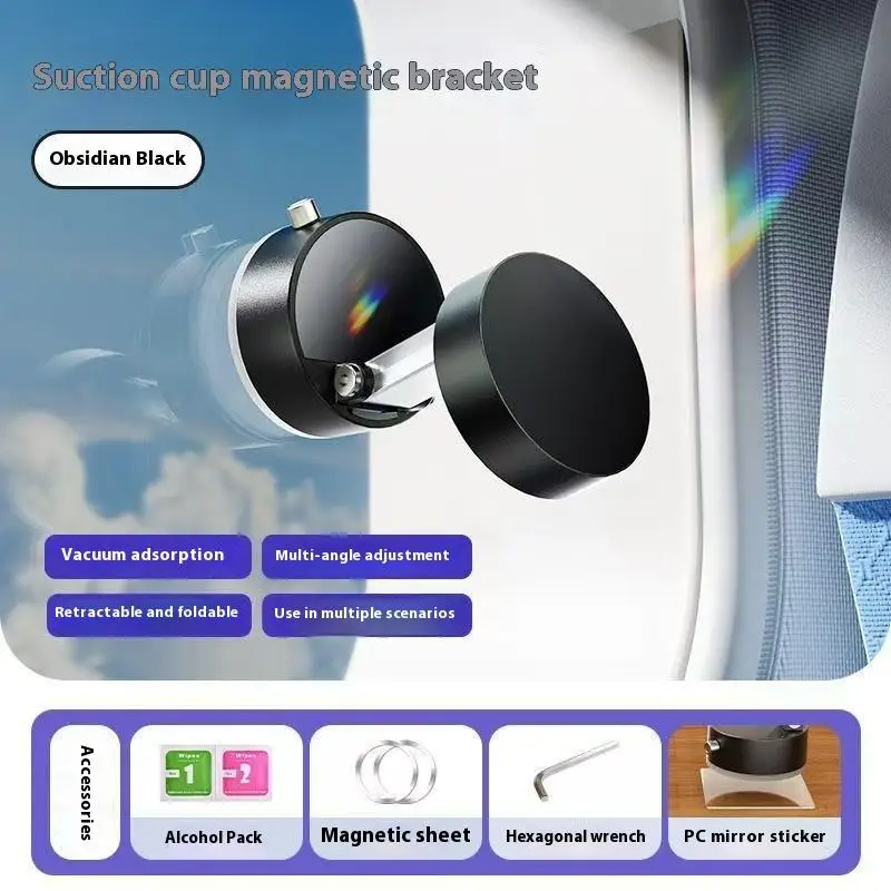 1 unidad 360 °   Soporte para teléfono con ventosa magnética al vacío ajustable, soporte para teléfono móvil magnético manos libres para coche/gimnasio/espejo/escritorio