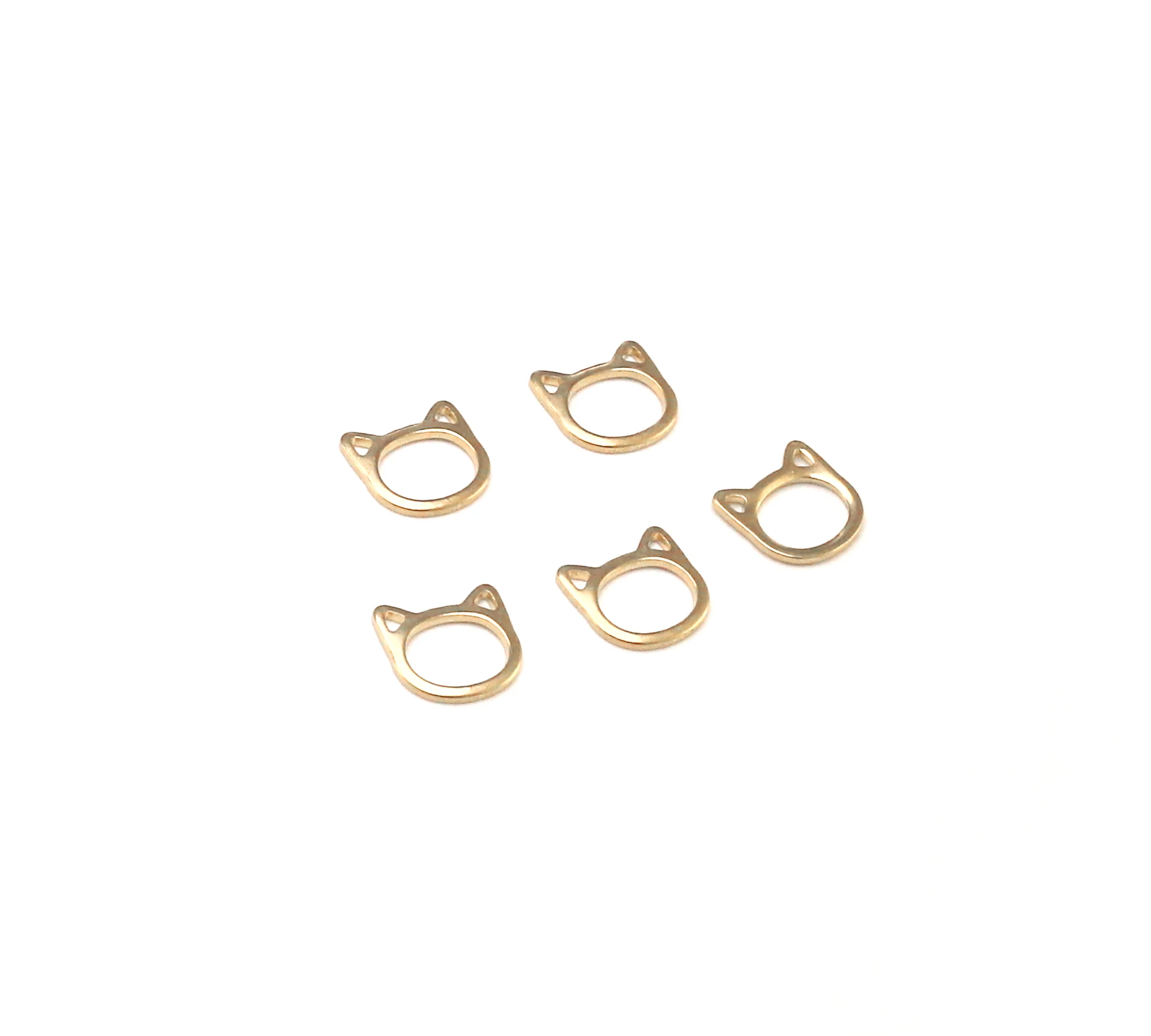 30pcs Brass Cat Charm, Mini Animal Charm, DIY Ornament, Raw Brass Earring Findings, 9x1mm, Jewelry Supplies -R1201 - view 3