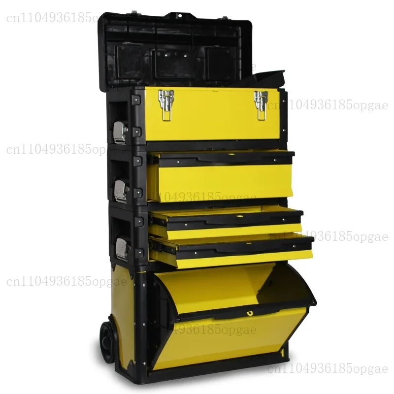 4-Layer Combination Tie Rod Tool Box, Multi-Functional Hardware Tool Storage, Plastic Reinforced Iron Tool Chest